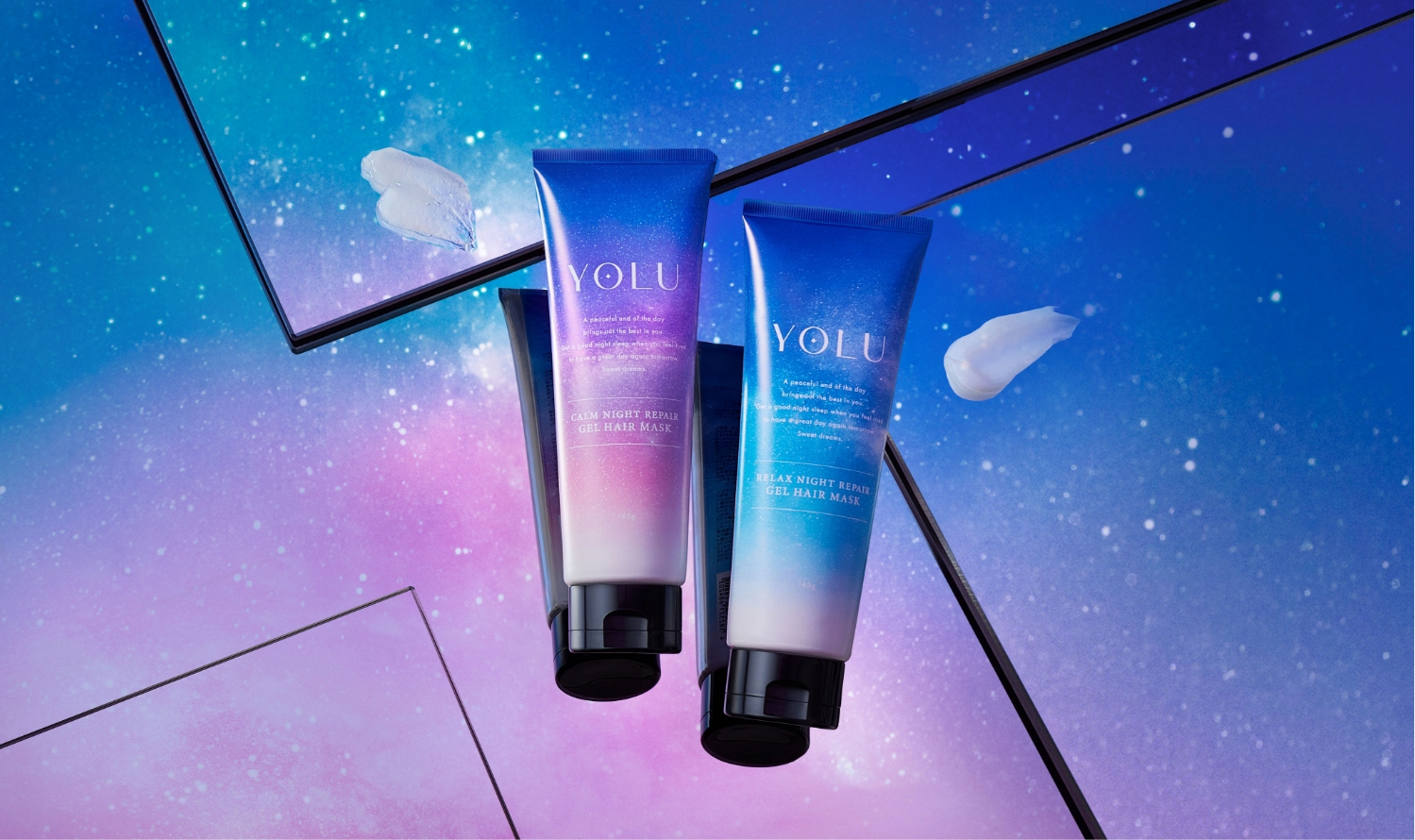 毛先まで潤い満ちる、ぷるツヤ髪へ。<br>YOLUナイトジェルヘアマスク新発売。